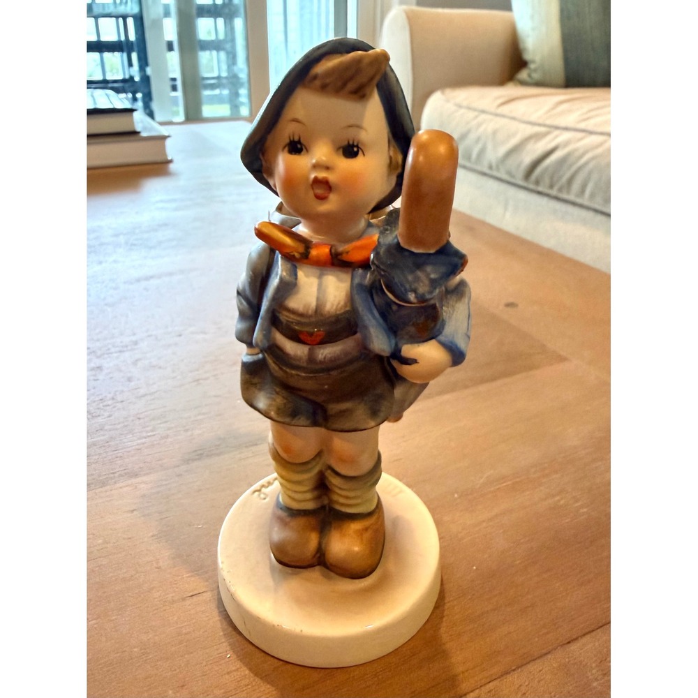 Goebel Hummel Home from Market Figurine 198/1 Vintage W Germany Boy Pig Basket